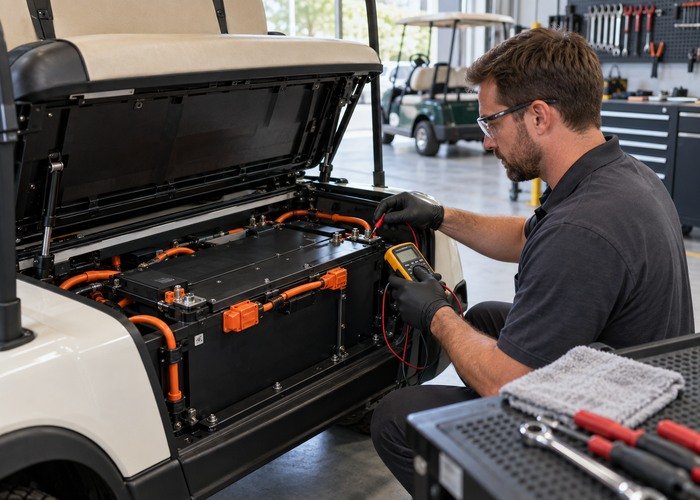 lithium vs lead-acid golf cart batteries in a commercial operating context