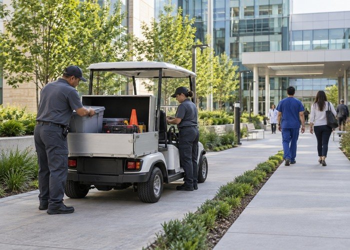 campus electric cart planning in a commercial operating context