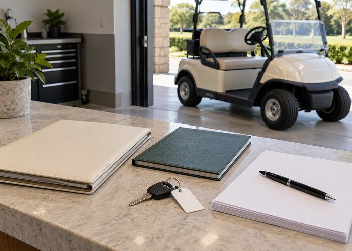 Closed service folder and keys prepared for documented vehicle release