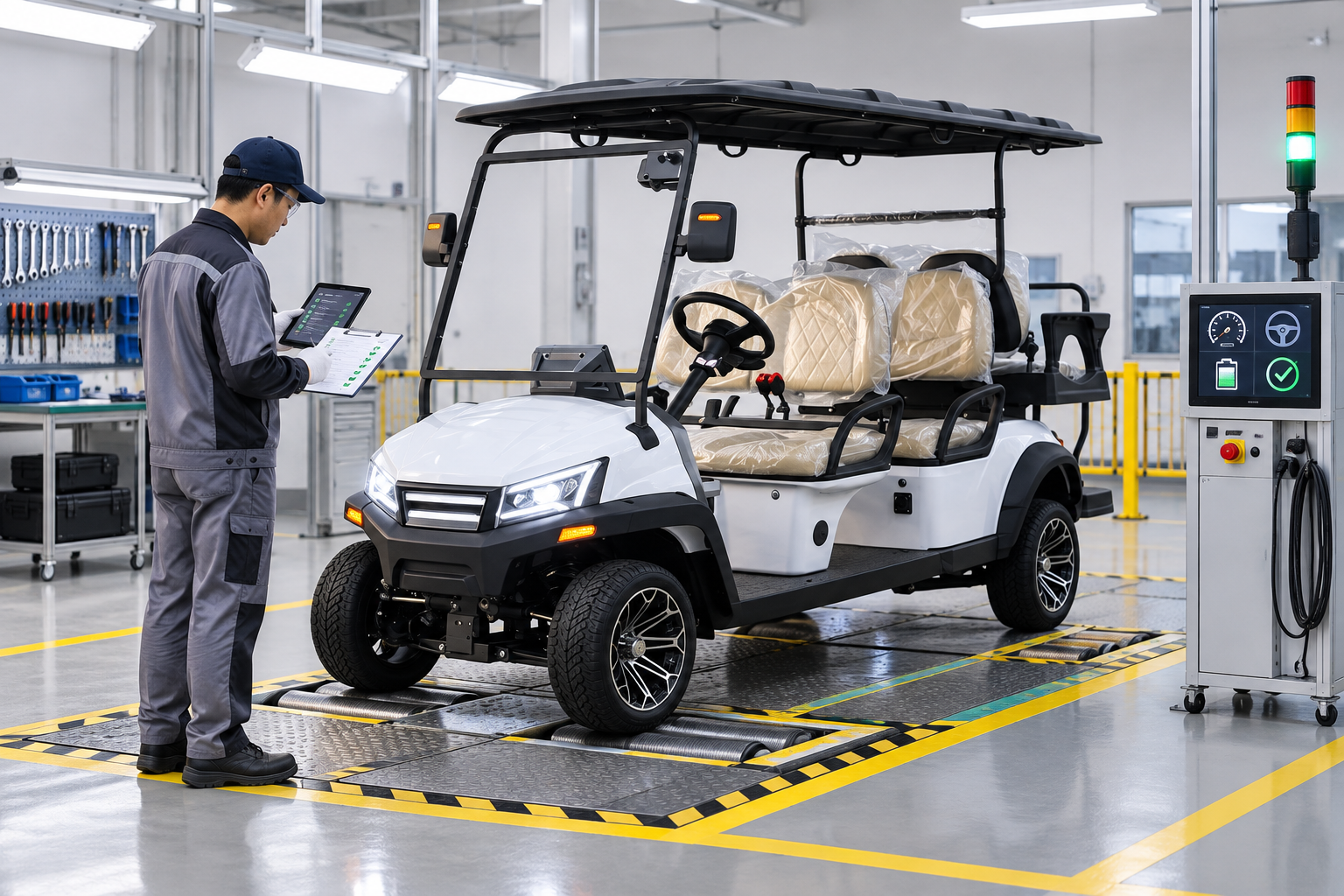 Golf cart final quality inspection