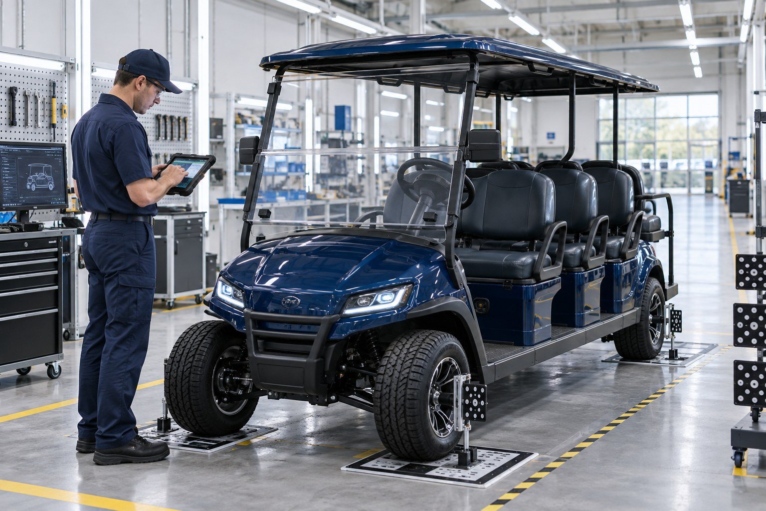 Final quality inspection of an electric golf cart