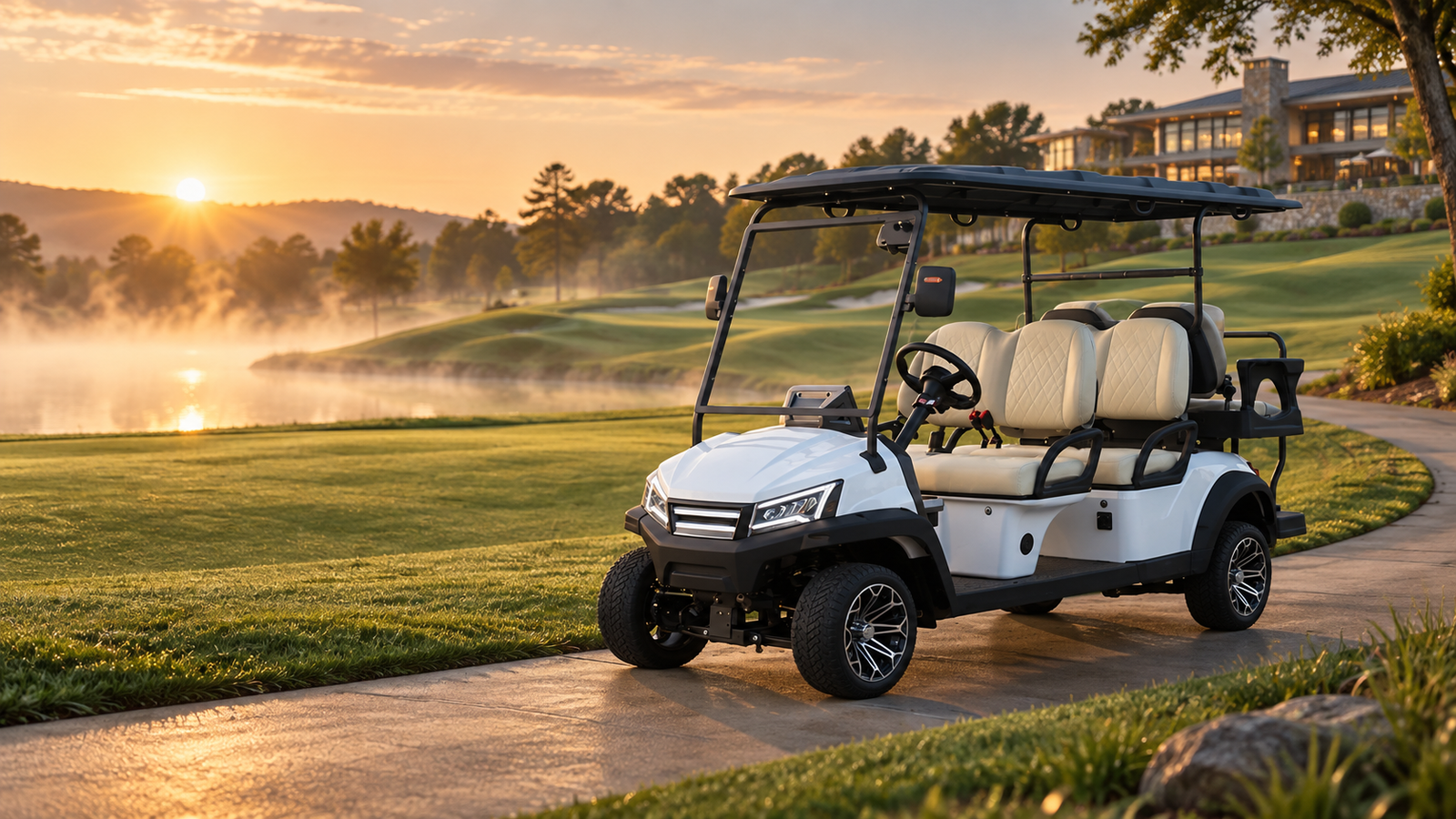 MOVIVEX electric golf cart on a golf course