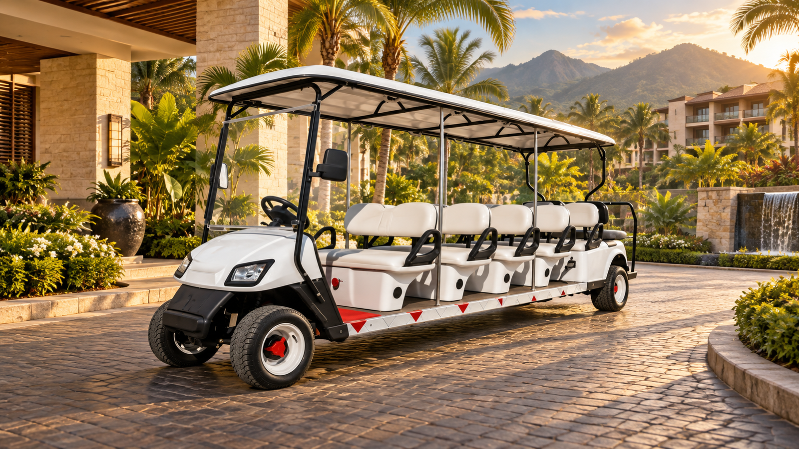 Golf cart fleet for parks and resorts